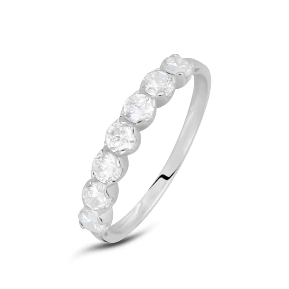 Anello Riviere Claire Oro Bianco 375/1000 Cubic Zirconia Bianco 1424818
