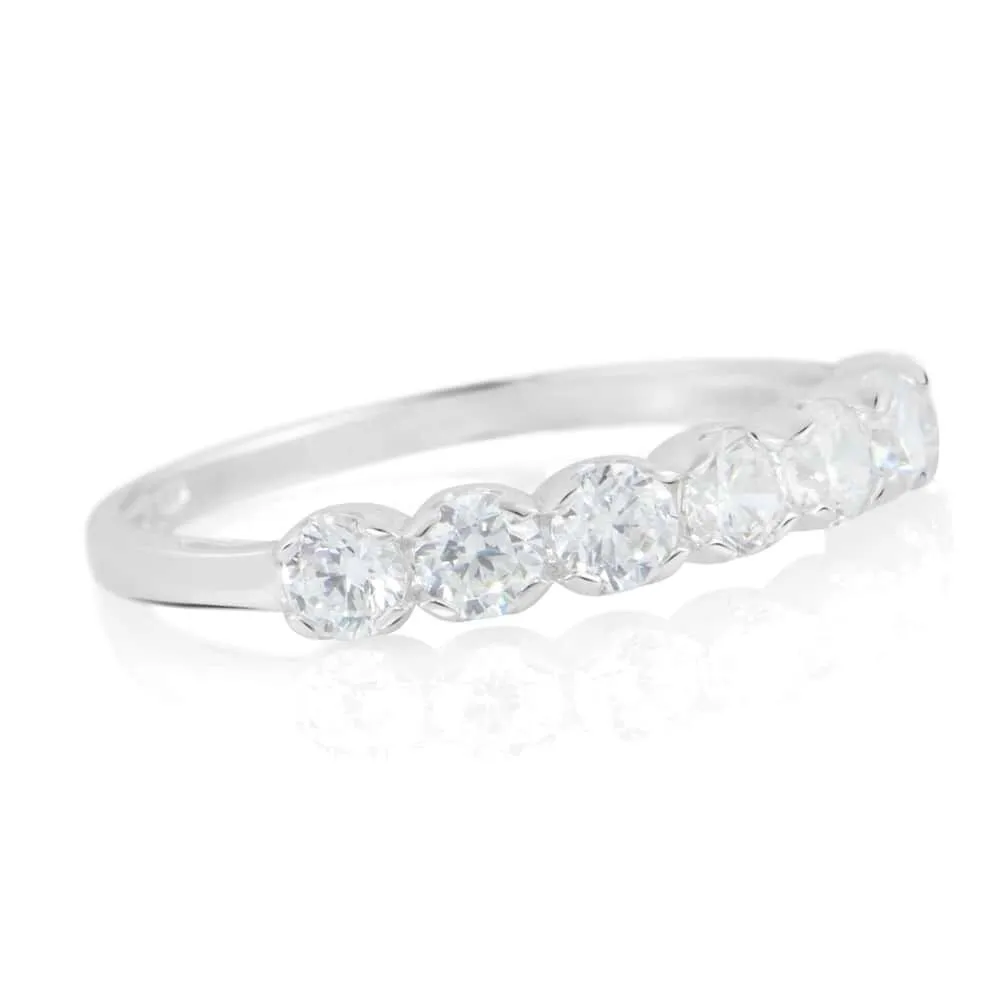 Anello Riviere Claire Oro Bianco 375/1000 Cubic Zirconia Bianco 1424818