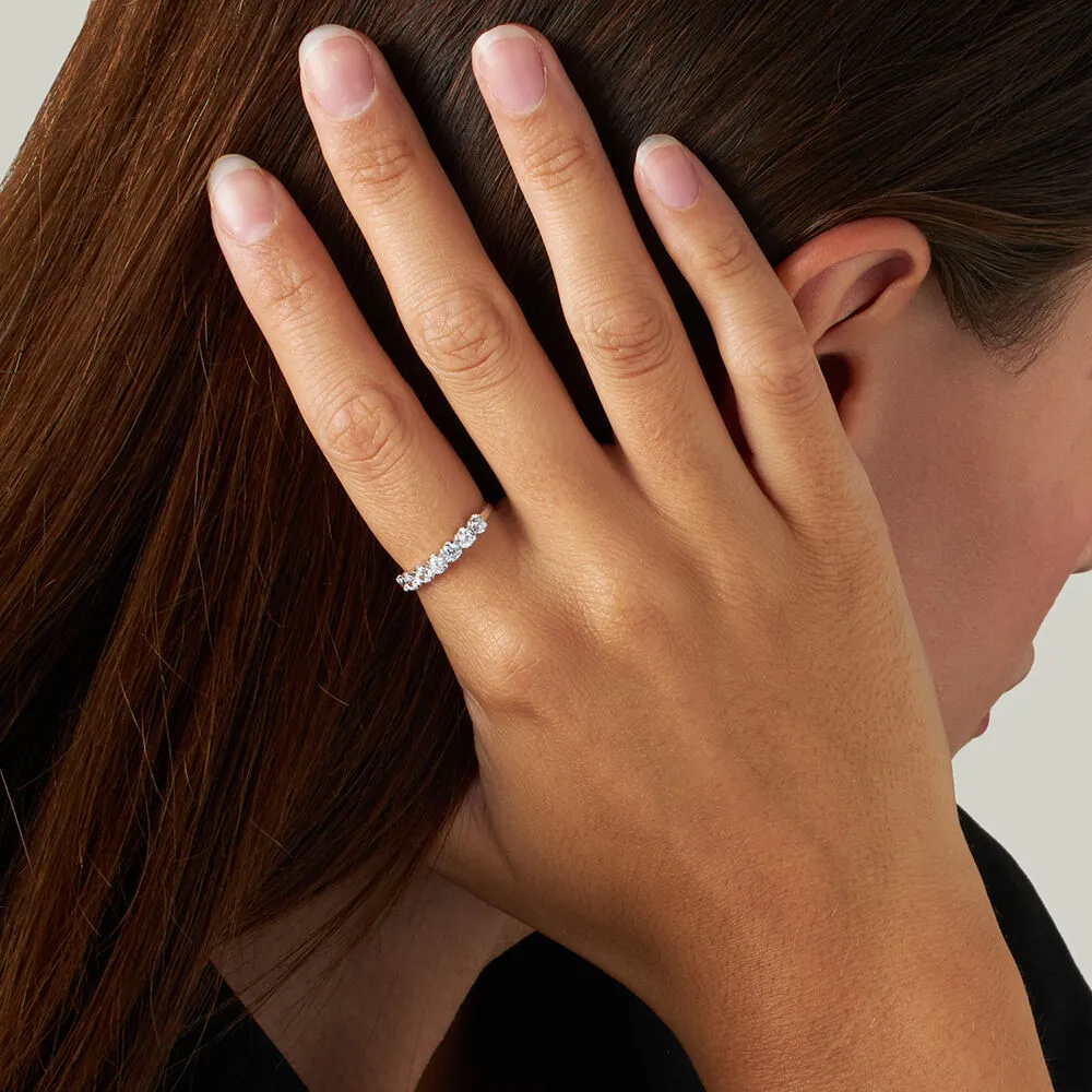 Anello Riviere Claire Oro Bianco 375/1000 Cubic Zirconia Bianco 1424818